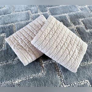Two Fieldcrest Pillow Shams in Cream/Tan